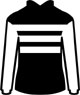 胴黒，白三本輪，袖白